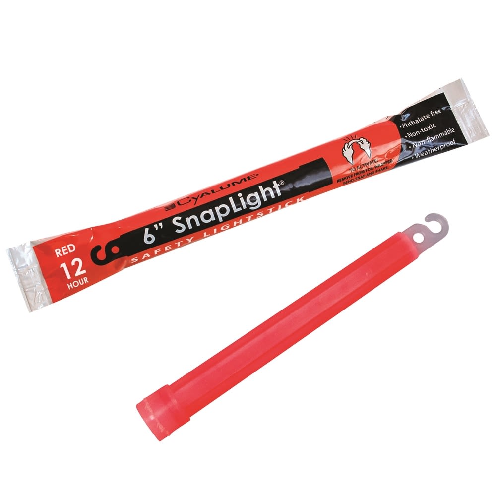 SnapLight® Red Lightstick, 6" Length, 12 hr. Duration, 10 PK